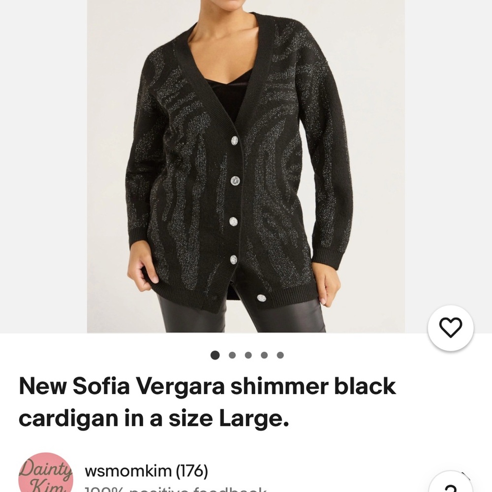 Sofia by Sofia Vergara Black Shimmer Cardigan